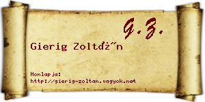 Gierig Zoltán névjegykártya
